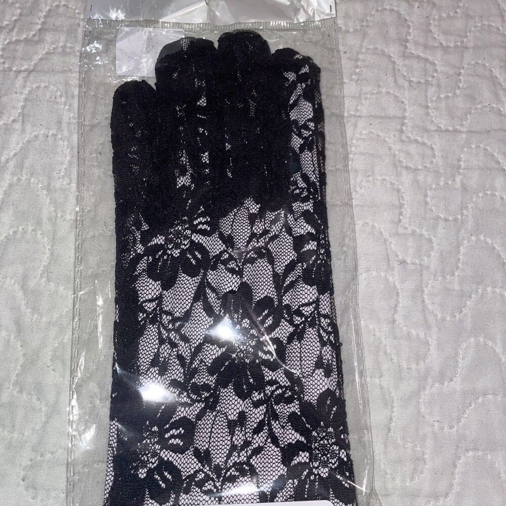 Women’s Lace Gloves Fashion Long See New Black Retro Witchy Gothic Goth